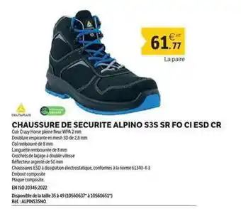Deltaplus - chaussure de securite alpino s3s sr fo ciesd cr