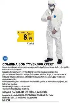 DomPro Xpert - combinaison tyvek 500 offre