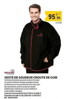 DomPro Ferm - veste de soudeur croute de cuir offre