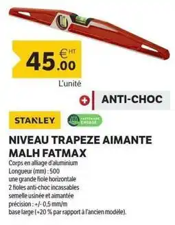 Stanley - niveau trapeze aimante malh fatmax
