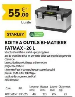 DomPro Stanley - boite a outils bi-matiere fatmax offre