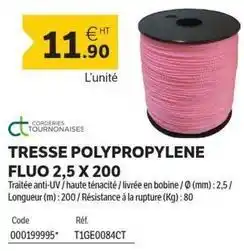 DomPro Tresse polypropylene fluo 2,5 x 200 offre