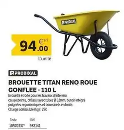 DomPro Titan - brouette reno roue gonflee 110 l offre
