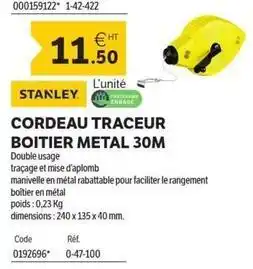 DomPro Stanley - cordeau traceur boitier metal 30m offre