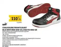 DomPro Puma - chaussure frontcourt blk/wht/red mid s31 esd fo hro sr offre
