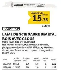DomPro Lame de scie sabre offre