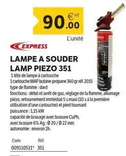 DomPro Lampe a souder lamp piezo 351 offre