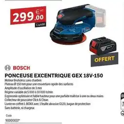 DomPro Bosch - ponceuse excentrique gex 18v-150 offre