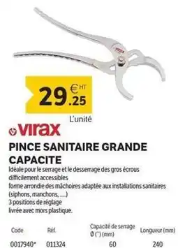 DomPro Virax - pince sanitaire grande capacite offre