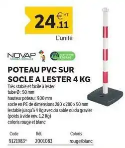 DomPro Facile - poteau pvc sur socle a lester 4 kg offre