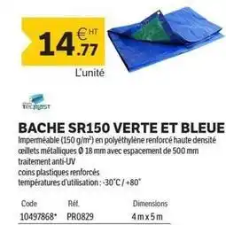 DomPro Bache sr150 verte et bleue offre