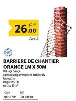 DomPro Orange - barriere de chantier 1m x 50m offre