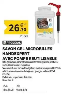 DomPro Savon gel microbilles handexpert avec pompe reutilisable offre