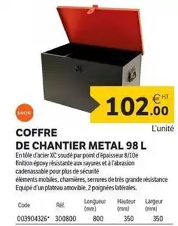 DomPro Coffre de chantier metal 98 l offre