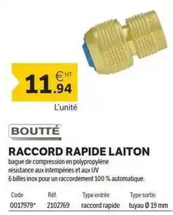 DomPro Raccord rapide laiton offre