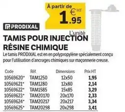 DomPro Tamis pour injection résine chimique offre