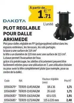 DomPro Plot reglable pour dalle arkimede offre