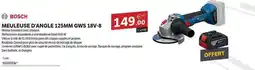 DomPro Bosch - meuleuse d'angle 125mm gws 18v-8 offre