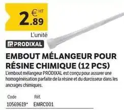 DomPro Embout mélangeur pour résine chimique offre