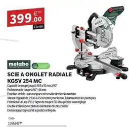 DomPro Metabo - scie a onglet radiale kgsv 254 mc offre