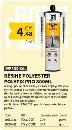 DomPro Résine polyfix pro 300ml offre