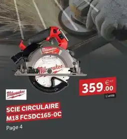 DomPro Milwaukee - scie circulaire m18 fcsdc165-oc offre