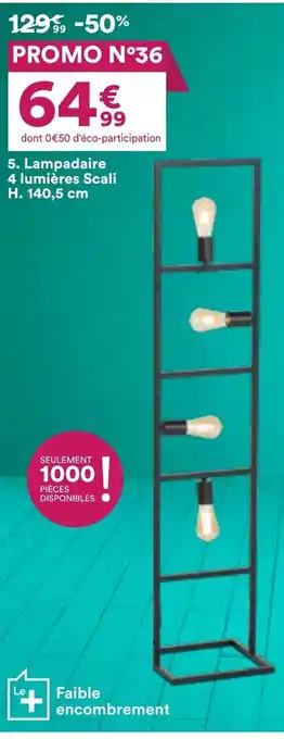 BUT Lampadaire 4 lumières Scali H. 140,5 cm offre