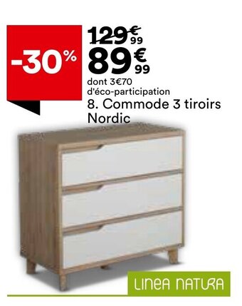 BUT Commode 3 tiroirs Nordic offre