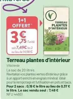VillaVerde Villa verde - terreau plantes d'intérieur offre