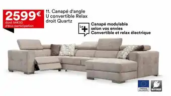 BUT Canapé d'Angle U Convertible Relax offre