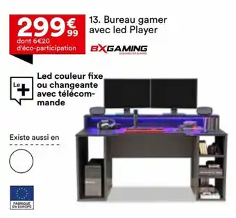 BUT Bureau Gamer Avec Led Player offre