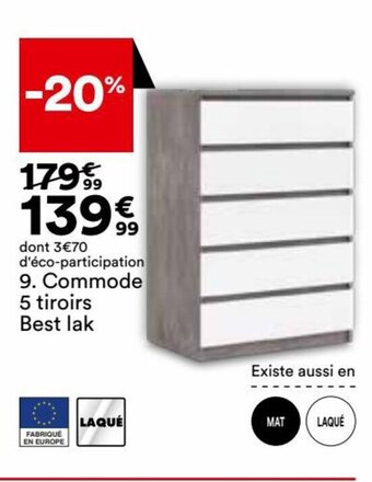 BUT Commode 5 Tiroirs offre