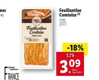 Lidl Feuillantine Comtoise Saveurs De Nos Régions offre