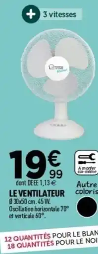 Centrakor rona Home LE VENTILATEUR offre