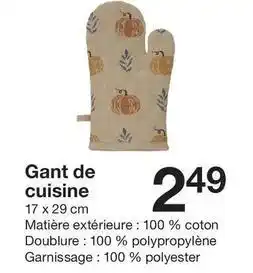 Zeeman Gant de cuisine offre