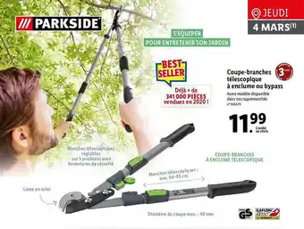 Lidl Coupe-branches Télescopique à Enclume Ou Bypass Parkside offre