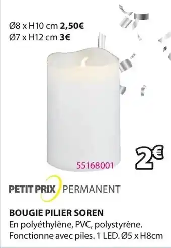 JYSK Bougie pilier soren offre