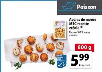 Lidl Accras De Morue Msc Recette Créole offre