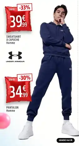 Intersport UNDER ARMOUR SWEATSHIRT À CAPUCHE Homme offre