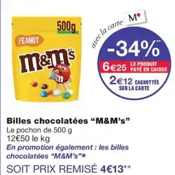 Monoprix M&M's Billes chocolatées offre