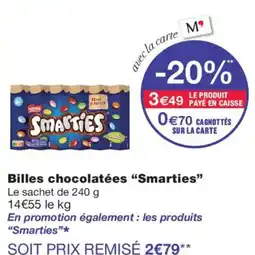 Monoprix Smarties Billes chocolatées offre