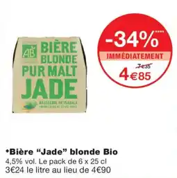Monoprix BIÈRE BLONDE PUR MALT JADE offre