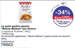 Monoprix Bonne Maman Le petit quatre-quarts offre