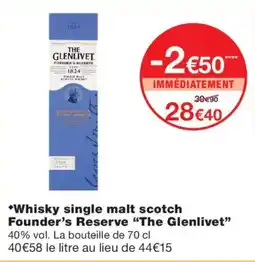 Monoprix The Glenlivet Whisky single malt scotch offre