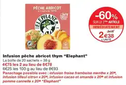 Monoprix Elephant Infusion pêche abricot thym offre