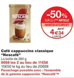 Monoprix Nescafé Café cappuccino classique offre
