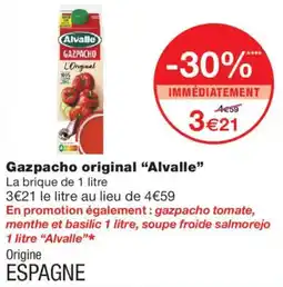 Monoprix Alvalle Gazpacho offre