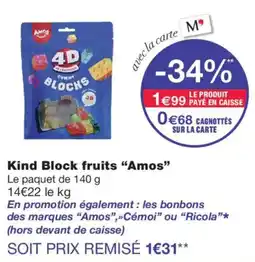 Monoprix Amos Kind Block fruits offre