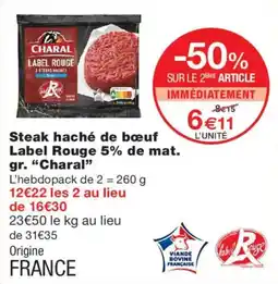 Monoprix Charal Steak haché de bœuf offre
