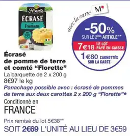 Monoprix Florette Écrasé offre